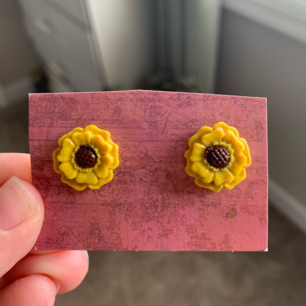 Yellow Sunflower Earrings
